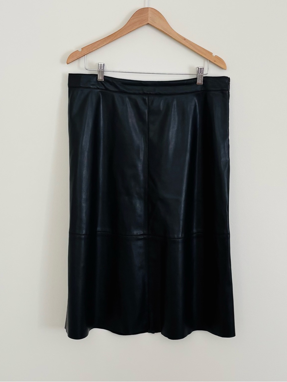 Alfani Faux Leather Midi Skirt in Black